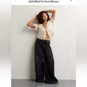 AE Ruffled Tie-Front Blouse